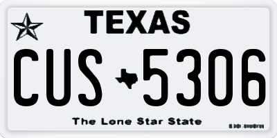 TX license plate CUS5306