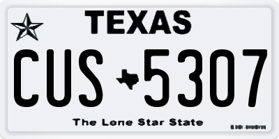 TX license plate CUS5307
