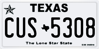 TX license plate CUS5308