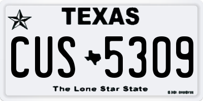 TX license plate CUS5309