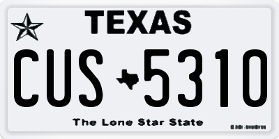 TX license plate CUS5310