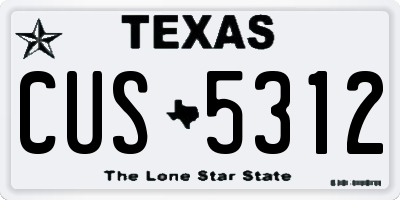 TX license plate CUS5312