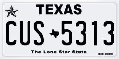TX license plate CUS5313