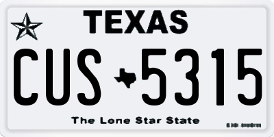 TX license plate CUS5315