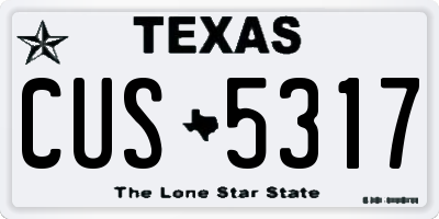 TX license plate CUS5317