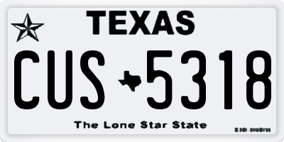 TX license plate CUS5318