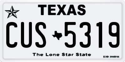 TX license plate CUS5319