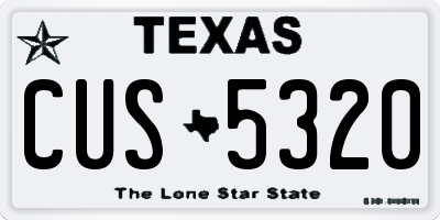 TX license plate CUS5320