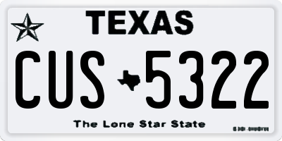 TX license plate CUS5322