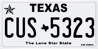 TX license plate CUS5323