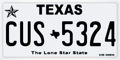 TX license plate CUS5324