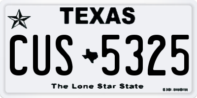 TX license plate CUS5325
