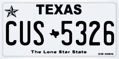 TX license plate CUS5326