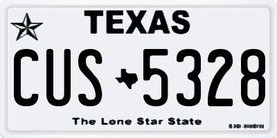 TX license plate CUS5328