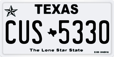 TX license plate CUS5330