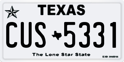 TX license plate CUS5331