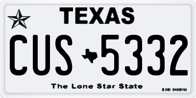 TX license plate CUS5332