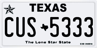 TX license plate CUS5333