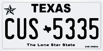 TX license plate CUS5335