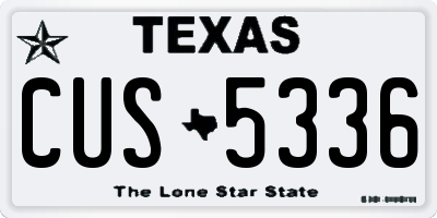 TX license plate CUS5336