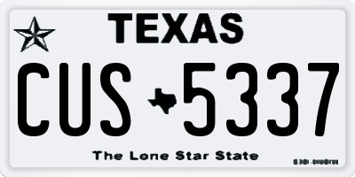 TX license plate CUS5337