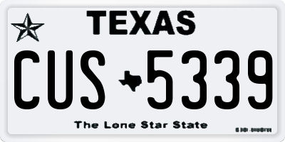 TX license plate CUS5339