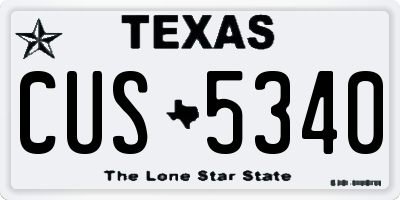 TX license plate CUS5340