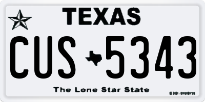 TX license plate CUS5343