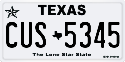 TX license plate CUS5345