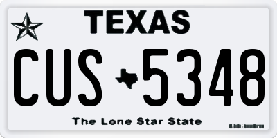 TX license plate CUS5348