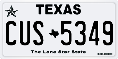 TX license plate CUS5349