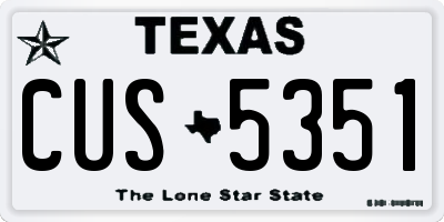 TX license plate CUS5351