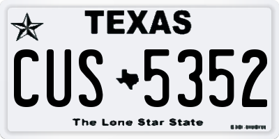 TX license plate CUS5352