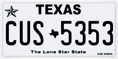 TX license plate CUS5353