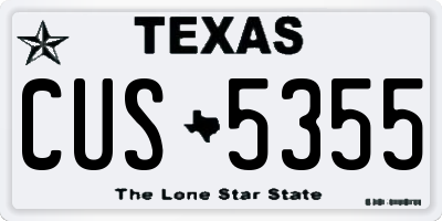 TX license plate CUS5355