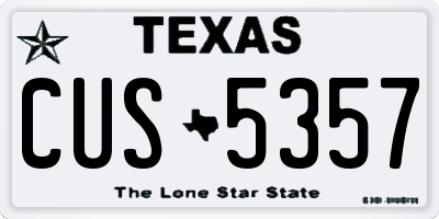 TX license plate CUS5357