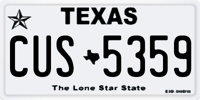 TX license plate CUS5359