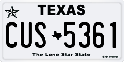 TX license plate CUS5361