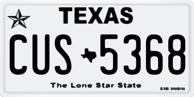 TX license plate CUS5368