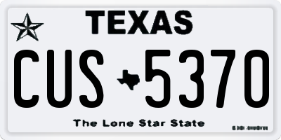 TX license plate CUS5370