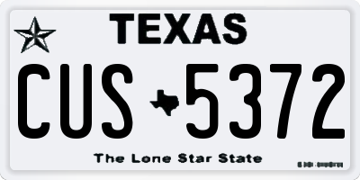 TX license plate CUS5372