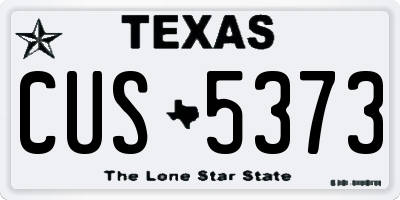 TX license plate CUS5373