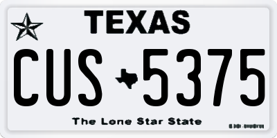 TX license plate CUS5375
