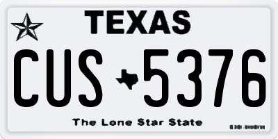 TX license plate CUS5376