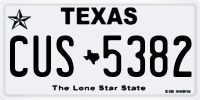 TX license plate CUS5382