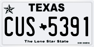 TX license plate CUS5391
