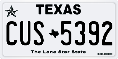 TX license plate CUS5392