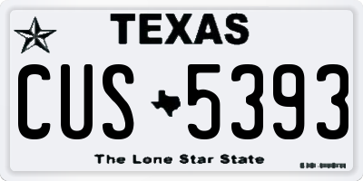 TX license plate CUS5393