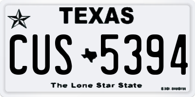 TX license plate CUS5394