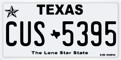 TX license plate CUS5395